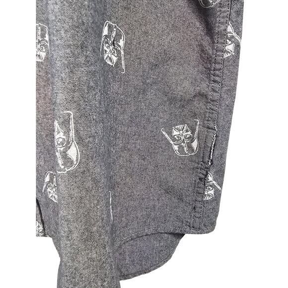 Star Wars Gray Darth Vader Print Button-Down Collar Short Sleeve Shirt XXL - Picture 5 of 13